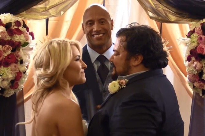 The Rock Officiates Wedding