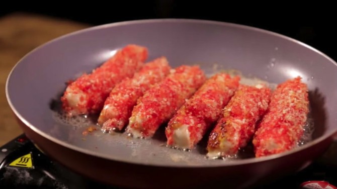 Flaming Hot Cheeto Mozarella Sticks