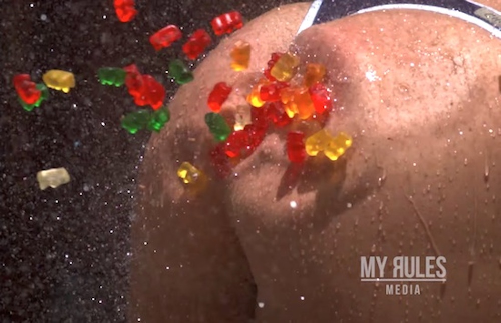 Girl Shot In Ass With Gummy Bears