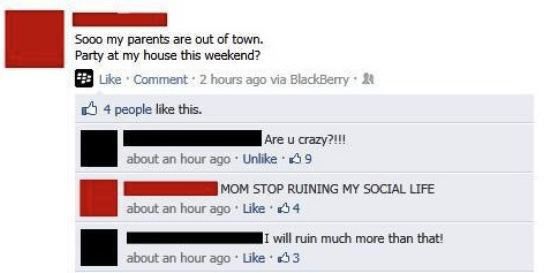 Parents Catching Out Kids On Facebook 3