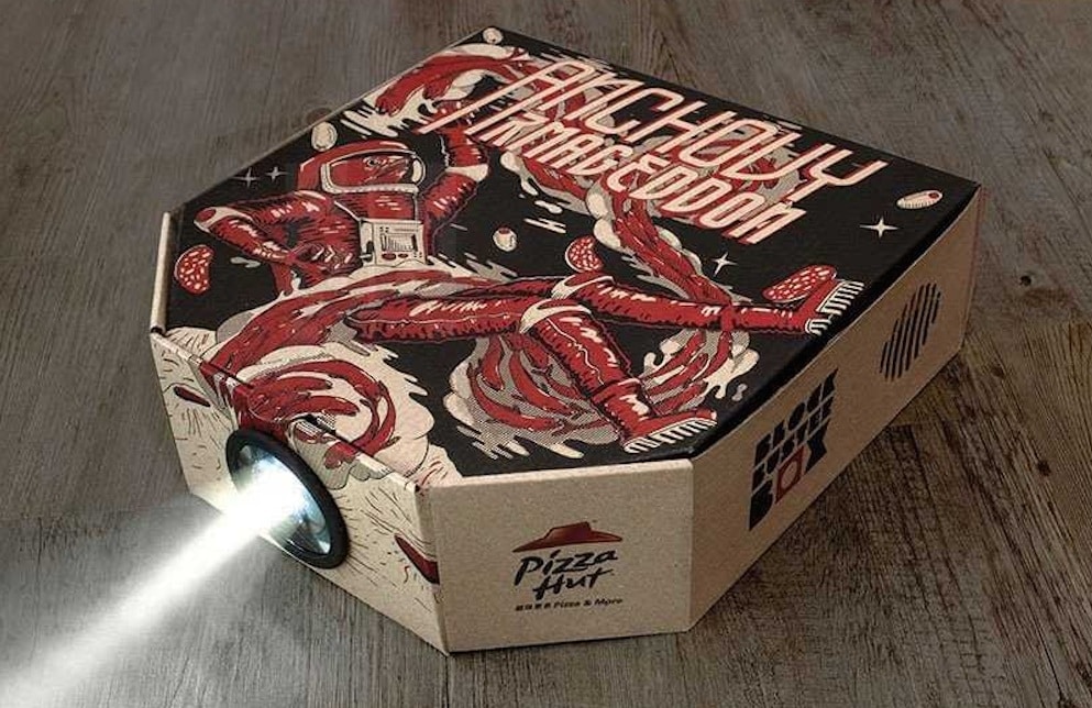 Pizza Hut Has Released A New Box That Turns Into A Movie Projector For Your Smartphone