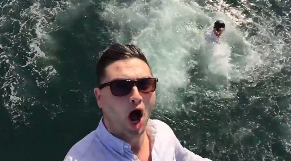 Man Overboard Selfie Stick Fight
