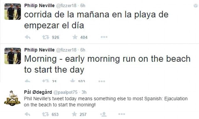 Phil Neville Twitter Embarassment