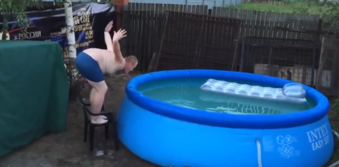 guy swimming pool