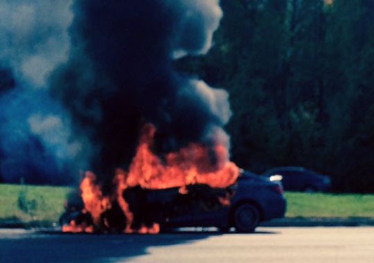 Blue Car Fire