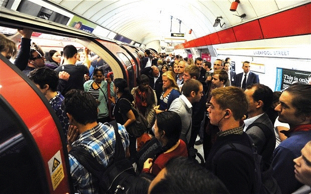 London Worst Place To Live - packed Tube