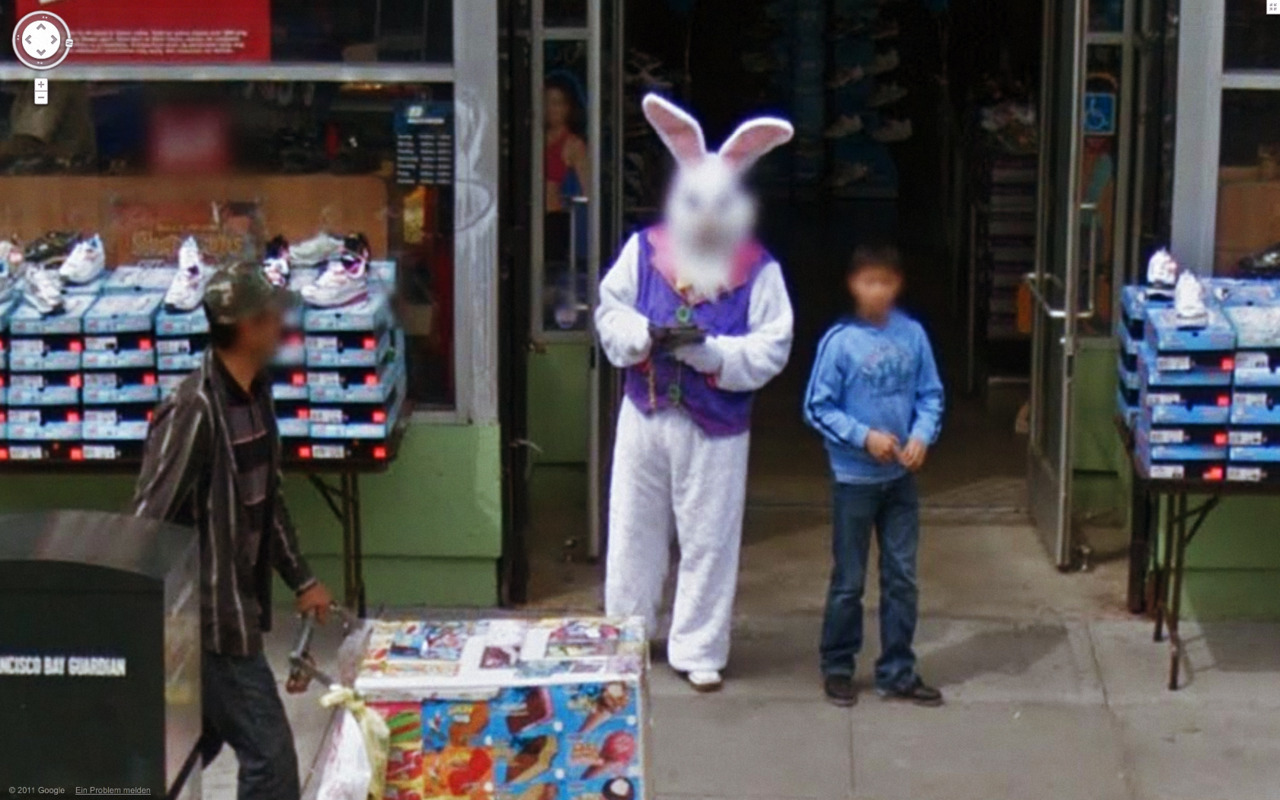 Weird Google Street View - Rabbit Man