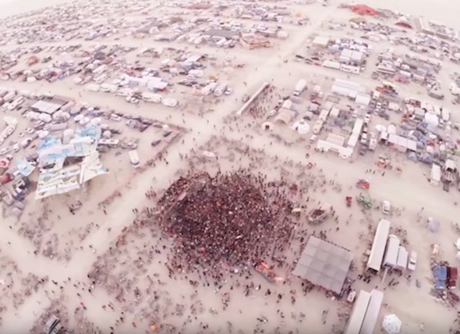 Burning Man Drone Fall