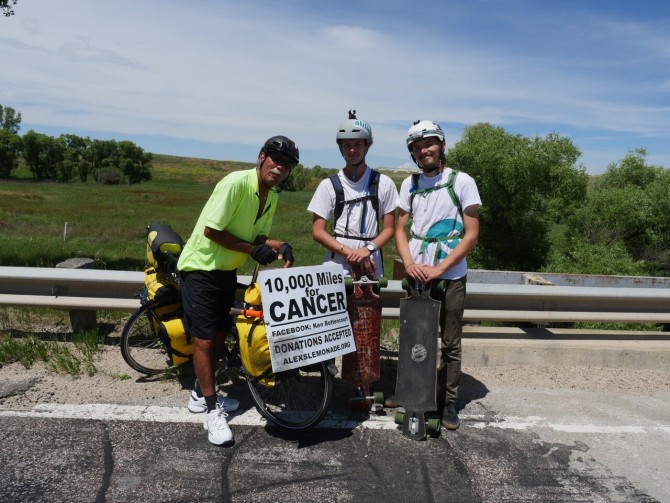 Longboarders Meet Cancer Cyclist