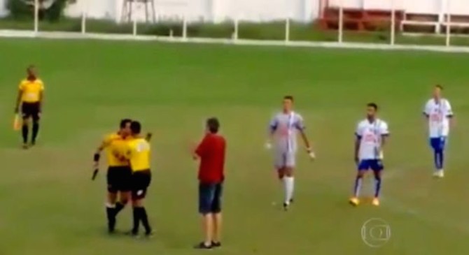 Referee Pulls Out Gun During Football Match