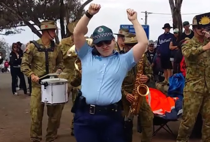 Policewomen Dancing Killing In The Name Of