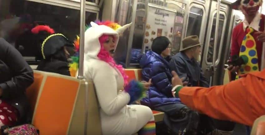 Drunk Unicorn Goes NUTS On Confused Clown Photographer For Taking Her Photo During Halloween