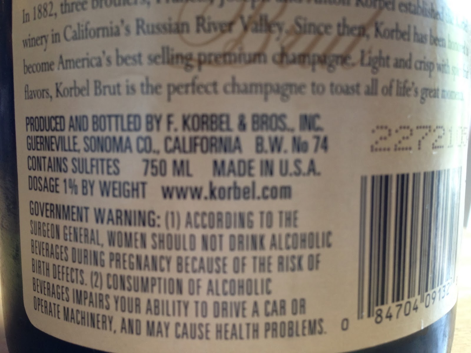 Alcohol Warning Label