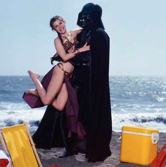 Carrie Fisher Metal Bikini 6