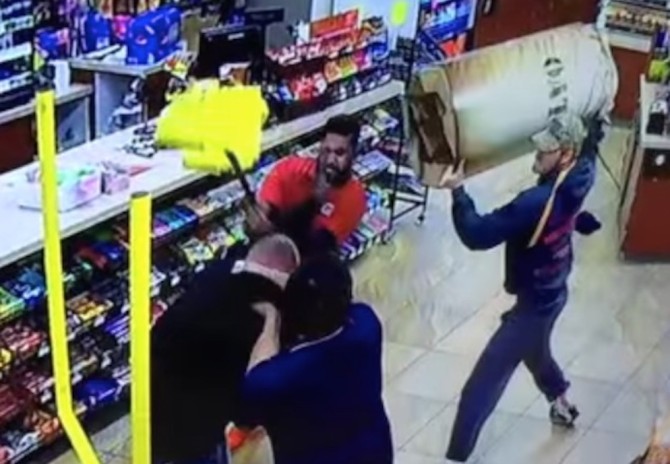 Guy Robbing Petrol Station