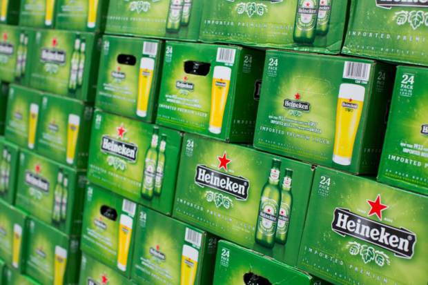 D42NDJ Heineken beer on display at a Costco Wholesale Warehouse Club.