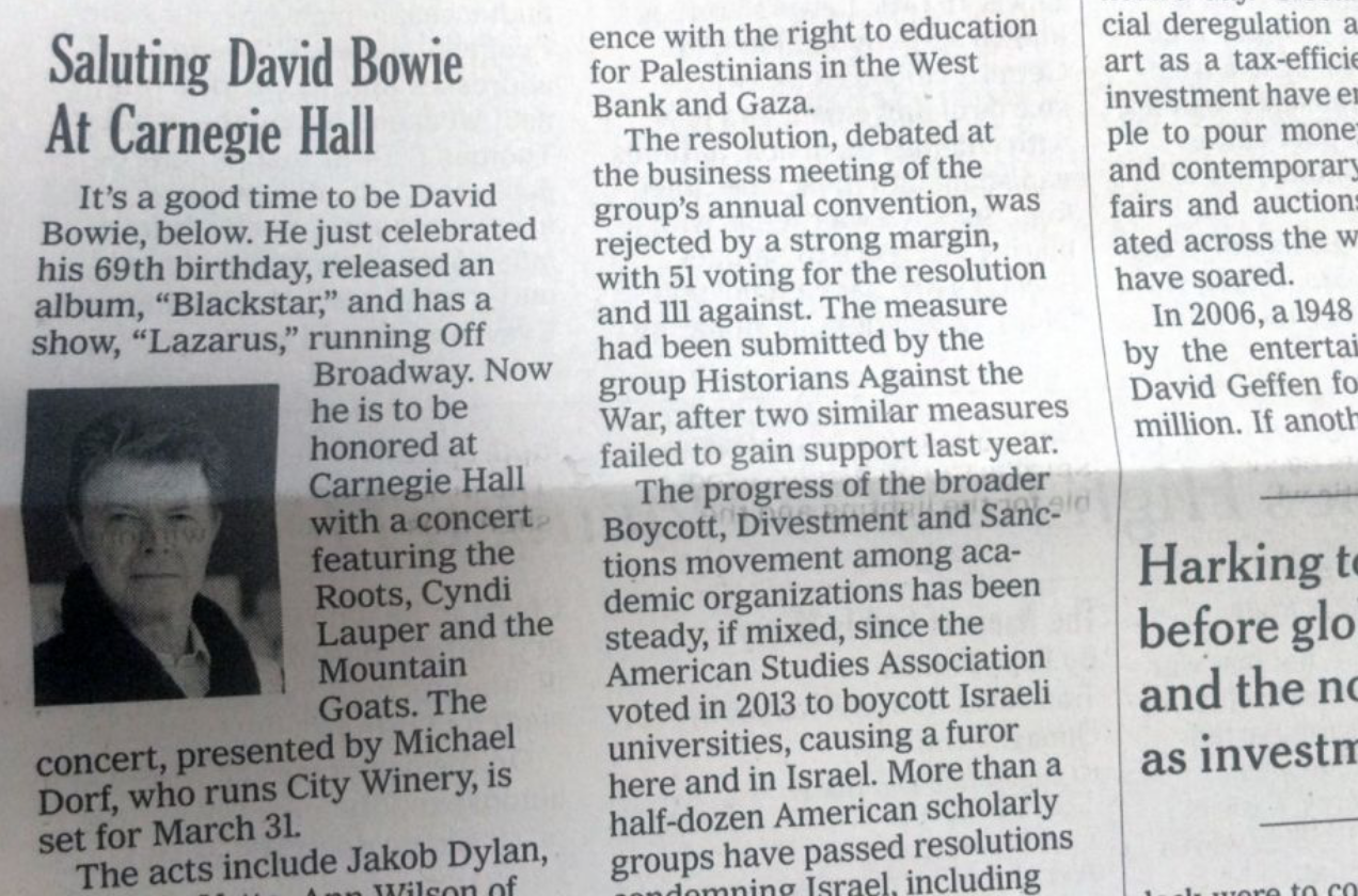 New York Times David Bowie