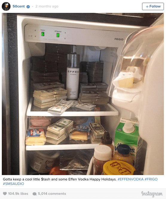 Fridge full of cash