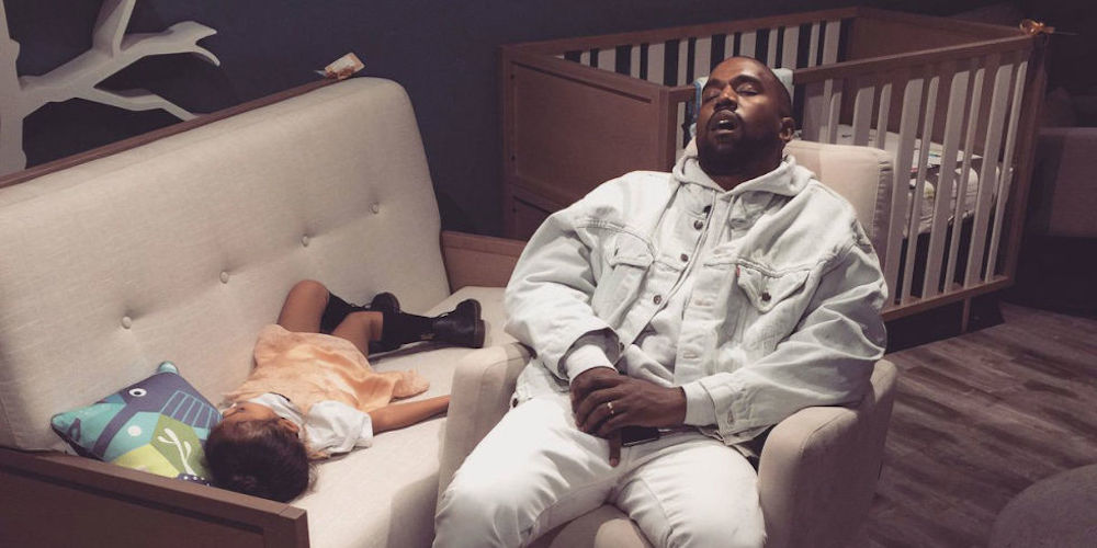 Kanye West asleep
