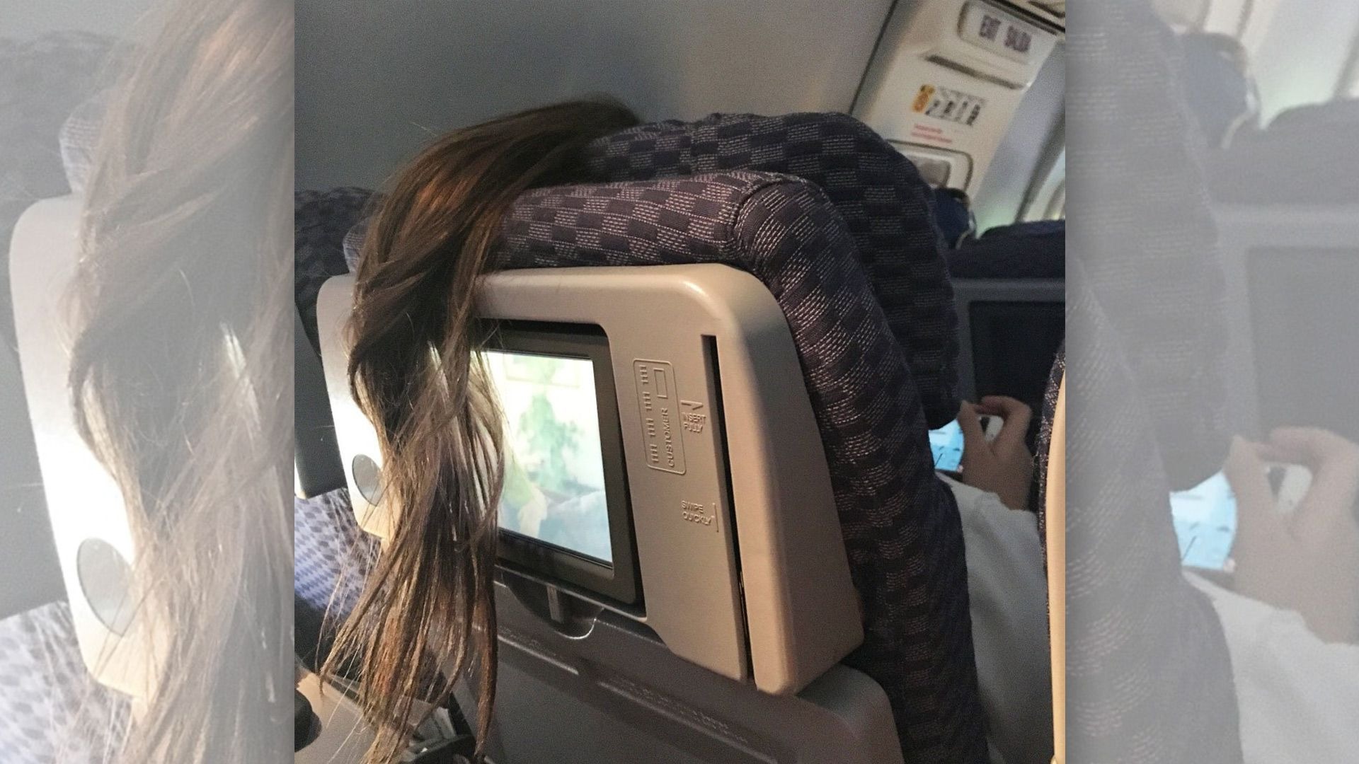 Какая девушка внутри. Длинные волосы в транспорте. Волосы пассажирки в самолете. Волосы девушки в самолете. Прическа самолет.