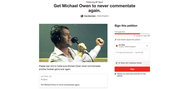 Michael Owen Petition