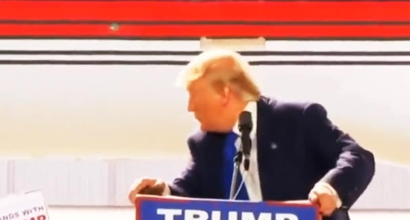 WATCH: Donald Trump Panics As Secret Service Rush The Stage To Stop Protester