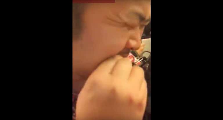 Man train eat memory card