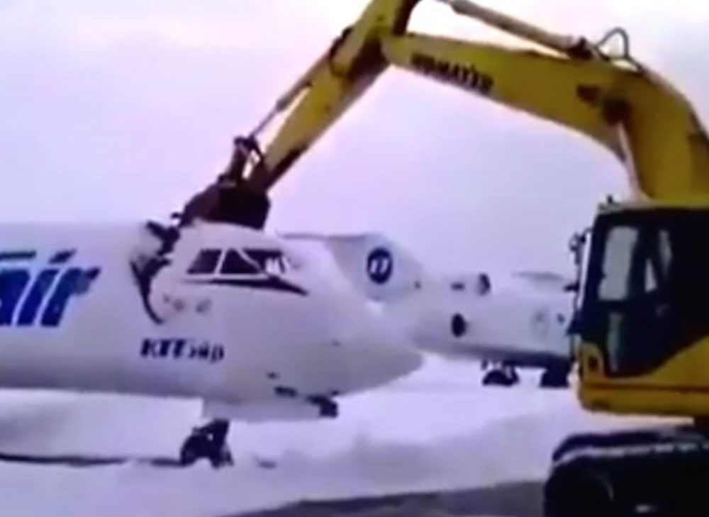 Russian Digger Destroys Jet