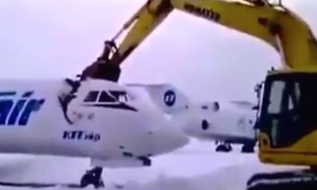 Russian Digger Destroys Jet