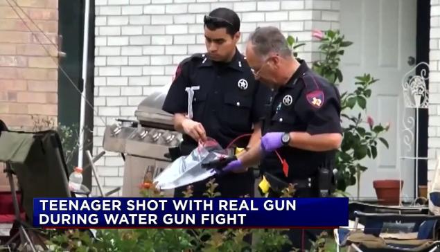 Teenager Shot Water Gun Fight