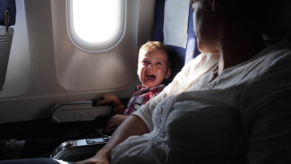 Kid scared plane