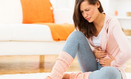Woman stomach ache