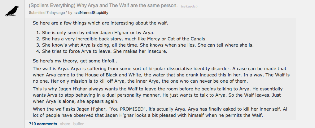 Arya Stark Theory