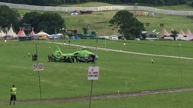 Glastonbury helicopter