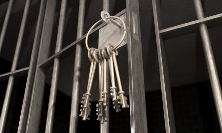 Jail Cell With Open Door And Bunch Of Keys