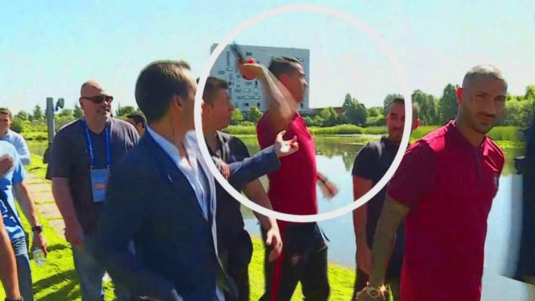 Cristiano Ronaldo Gets PISSED OFF With Reporter, Throws His Microphone Into A Lake (VIDEO)