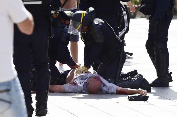 injured football fan