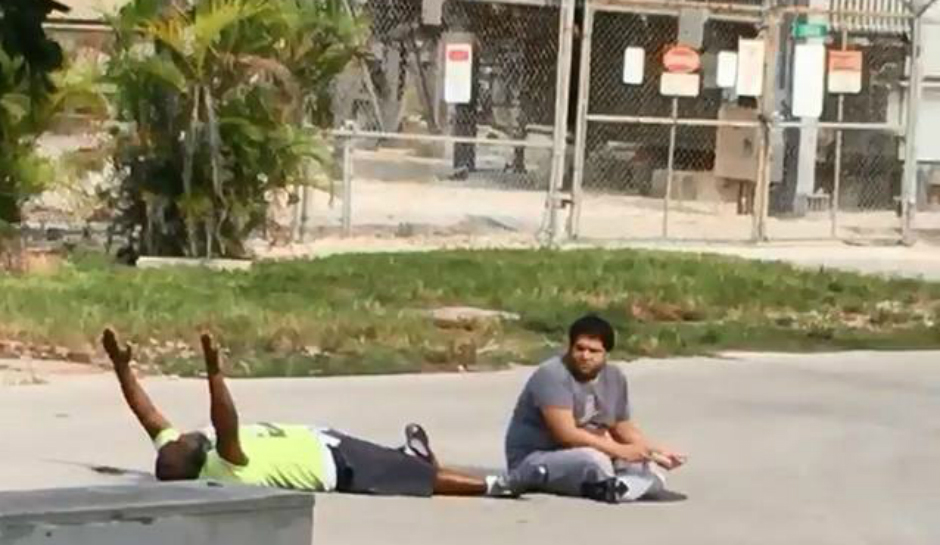Black Man Shot Lying Down