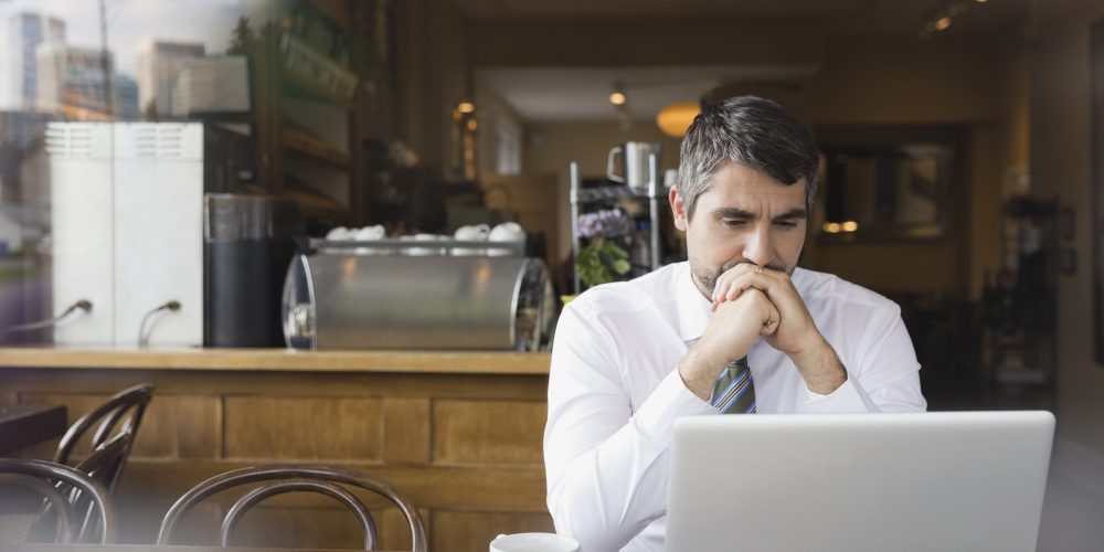 Depressed Man Laptop