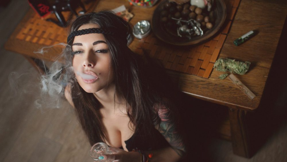 Girl Smoking Weed