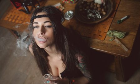 Girl Smoking Weed