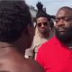 Rapper Rick Ross Freestyling Homeless Guy In The Street