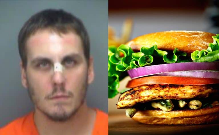 man chicken burger