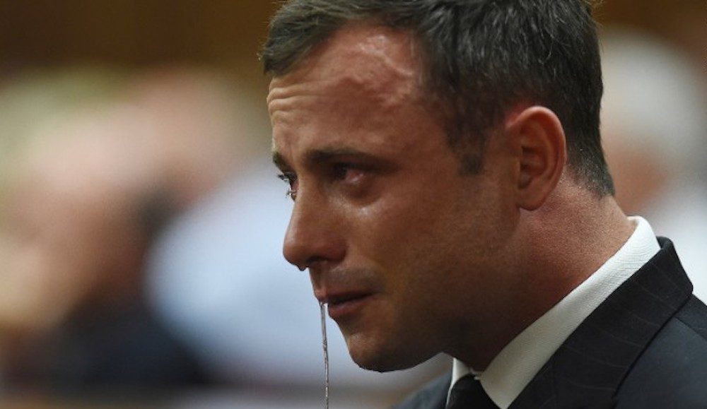 Oscar Pistorius crying