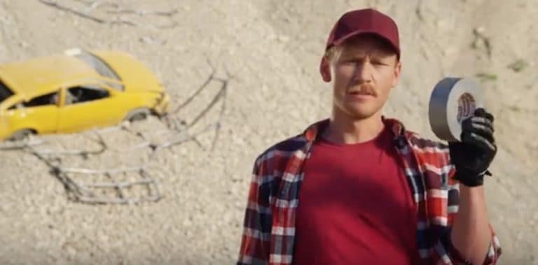 Redneck Drives Car Off Cliff Held together Duct Tape