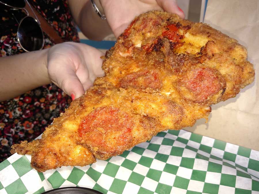 Deep fried pizza