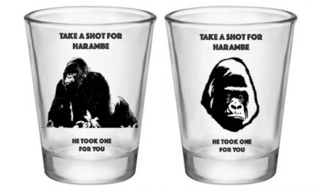 Harambe shotglasses