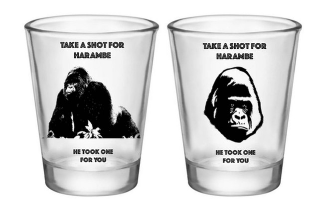 Harambe shotglasses