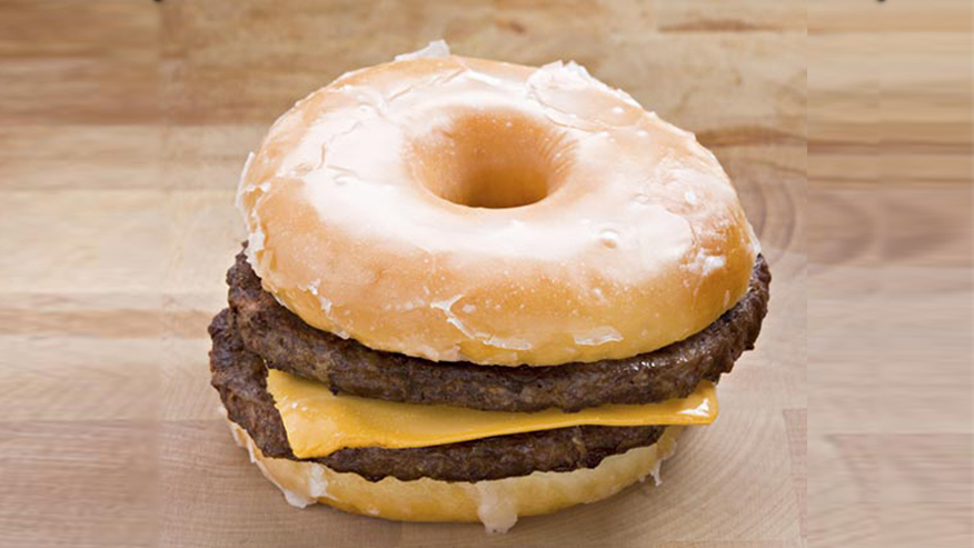 double cheeseburger glazed donut bun (Istockphoto)