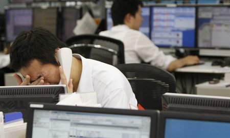 Man stressed at work